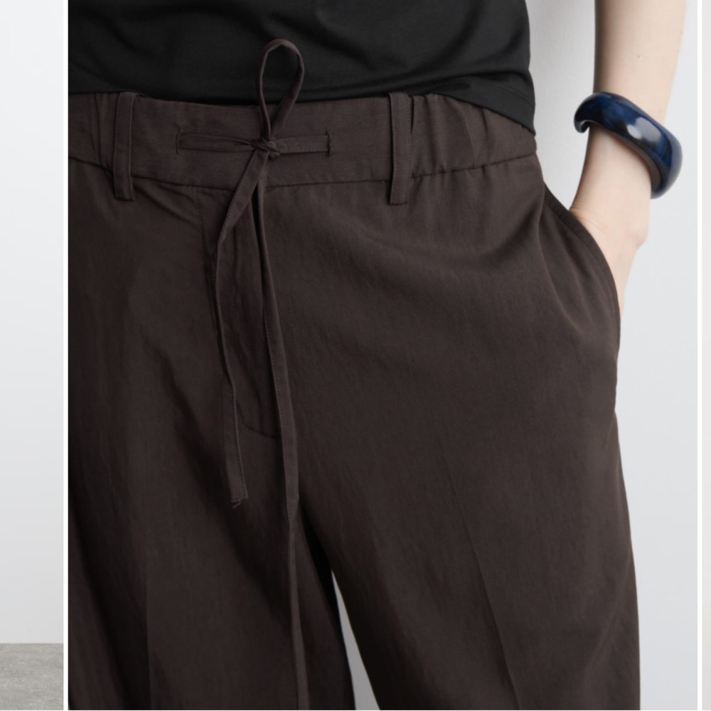 COS Brown Drawstring Pants - Picture 3 of 5